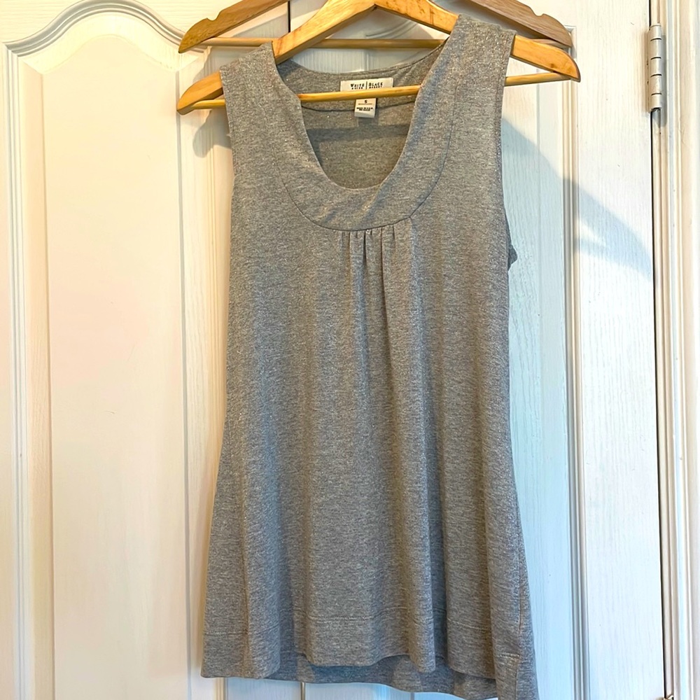 WHBM silver sleeveless top